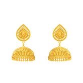22K Gold Grand Teardrop Jhumka Filigree Earrings